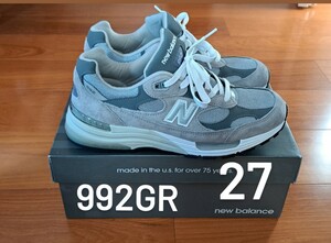 New Balance 992 GrayM992GR 27 美品 ニューバランス　992 グレー