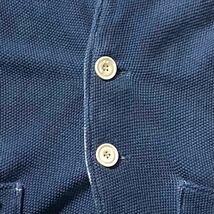 極美品 GIORGIO ARMANI ジョルジオアルマーニ テーラードジャケット ニット カーディガン デニム調 パイピング ストレッチ ネイビー メンズ_画像6