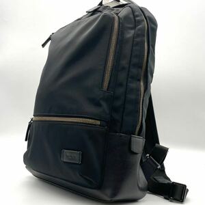 美品 トゥミ TUMI メンズ ビジネス リュック バックパック レザー ナイロン 66011D ブラック 黒 A4 PC 通勤 通学 仕事カバン 鞄