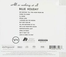 ハイブリッドSACD ビリー・ホリデイ/BILLIE HOLIDAY - ALL OR NOTHING AT ALL Analogue Productions アナログプロダクションズ_画像2