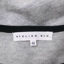 ATELIER SIX アトリエシックス 通年 シルク混★ カーディガン アンサンブルニット 半袖 セーター Sz.40　レディース グレー　E4T00158_1#O_画像7