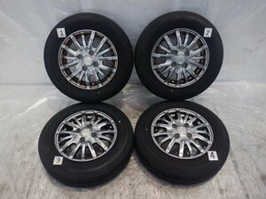 ☆21年製 山あり☆ 4H 100 4.00B +42 13インチ 社外品 LEBEN アルミホイール タイヤ 145/80R13 BRIDGESTONE 4本