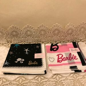 バービー　Barbie ハンカチ　2枚セット 未使用　黒　ピンク