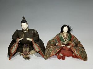 GM2kjほ　　古い雛人形　古今雛　傷みあり　江戸時代 内裏雛　雛祭り　日本人形 着物 アンティーク