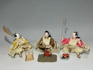 GM2kjお　　　古い雛人形　仕丁　箱付　内裏雛セットモノ　　　雛祭り　日本人形 着物 アンティーク