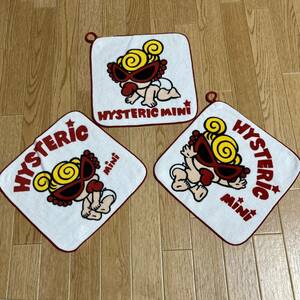 HYSTERIC MINI 3枚SET ハンドタオル ミニタオル タオルハンカチ ヒステリックミニ HYSTERIC GLAMOUR ヒスミニ ヒステリックグラマー