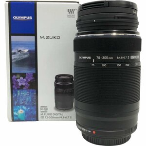 24-337 【極美品/箱付】 オリンパス M.ZUIKO デジタル カメラレンズ ED 75-300mm f4.8-6.7mm 付属品 ブラック 黒色 撮影用 OLYMPUS