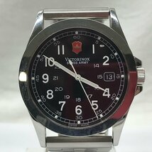 【稼働品】ビクトリノックス　VICTORINOX　サファイア クリスタル　黒文字盤　110464075　24653　時計　3針　デイト　クオーツ　QZ_画像1