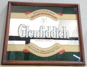 【USED】パブミラー Glenfiddich グレンフィディック 壁掛けミラー 看板 アンティーク 昭和レトロ アメリカン雑貨 バー