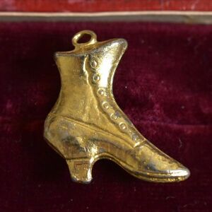  antique GF shoes / boots. charm engraving genuine article guarantee 19 century latter term Victoria n