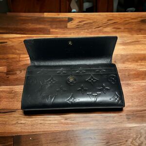 ルイヴィトン LOUIS VUITTON ヴェルニ 長財布 ブラック 塗装品 訳あり 1円スタート