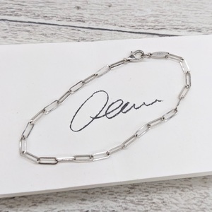 oeau オー レディース K18WG ホワイトゴールド スクエア チェーン ブレスレット 長さ16cm oeau-04-034 square small chain / bracelet