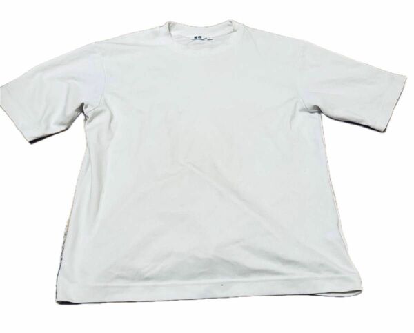 【大人気】UNIQLO U ユニクロユー エアリズムコットンオーバーサイズTシャツ(5分袖) 00 White 白 ホワイト M