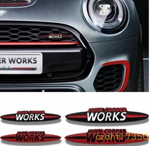 Y2096：ジョンクーパーワークスオリジナルレター 車のステッカーミニ JCW ボディフロントグリルロゴ 立体装飾デカール