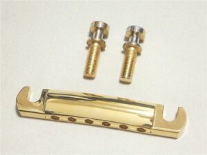 Gibson USA テールピース Stopbar Tailpiece テイルピース スタッド付属 Gold ゴールド 金 Les Paul Standard DC