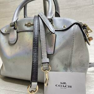 1円〜【入手困難品】10万円 コーチ COACH トートバッグ ショルダーバッグ ミニボストンA4 2way レザー メンズ レディース パールホワイト