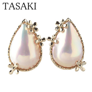 タサキ マベパール イヤリング フラワー K18YG 新品仕上げ済 TASAKI 田崎真珠【15610】