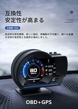 P6　新品　送料無料　OBD2+GPS　ヘッドアップディスプレイ スピードメーター タコメーター 故障診断 ECUのデータを読み取る警告機能付き_画像6