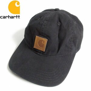 Carhartt カーハート ベースボール キャップ 黒 ストラップバック ワンポイント ウォッシュ加工 D148-41-0026