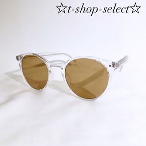 『新品』ボストン クリアフレーム ライトブラウン サングラス メンズ レディース