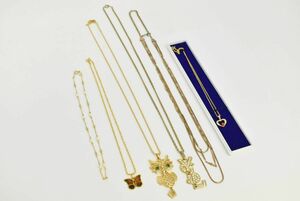 (1S 0214M24) 1円～ ネックレス 6点セット YSL 3連ネックレス ゴールド 蝶 他 アクセサリー まとめて