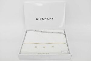 (734M 0221M15) 1円～ 未使用 GIVENCHY ジバンシィ バスタオル ロゴ ホワイト ゴールド 正規品