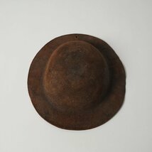 フランス ヴィンテージ レザーハット 帽子 革 職人 鍛冶屋 [D154]_画像5