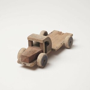 フランス ヴィンテージ 車のおもちゃ 木のおもちゃ 木製 ブロカント[D196]