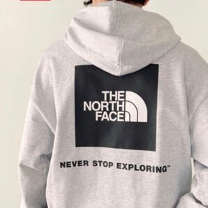 THE NORTH FACE ノースフェイスボックスロゴフーディーNSE BOX LOGO HOODIEスウェットパーカーLグレー