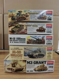 @ab【梱120】 ACADEMY 1/35 M3 GRANT 13212 / STATIC MODEL U.S ARMY GUN MOTER CARRIAGE M-18 HELLCAT 1375 他 戦車 5箱 まとめ