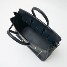 HERMES エルメス バーキン 35 ハンドバッグ トートバッグ トゴレザー ダークネイビー×ゴールド金具 □C刻印（1999年頃製造）_画像7