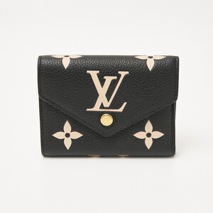 LOUIS VUITTON ルイヴィトン ポルトフォイユ・ヴィクトリーヌ M80968 財布 ウォレット モノグラム・アンプラント ブラック×ベージュ