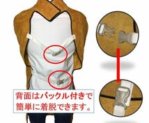 牛革 耐熱 溶接用 エプロン 大判タイプ ツールポケット 115cm 防炎 溶接 防護服 作業服 保護用 やけど 火の粉 対策 に_画像6