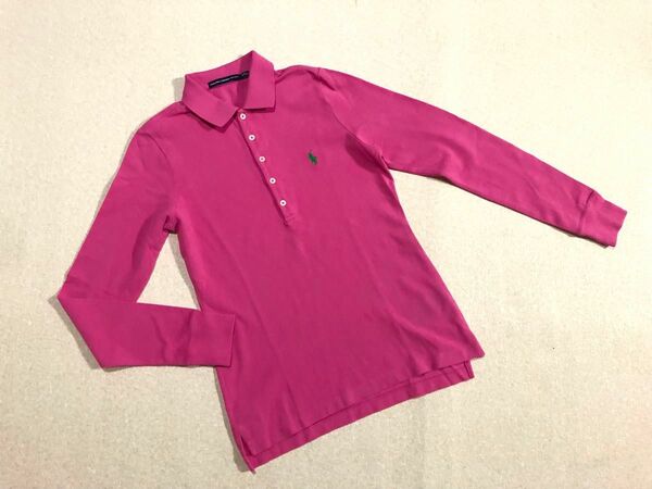 美品　165 RALPH LAUREN SPORT 長袖ポロシャツ　ピンク