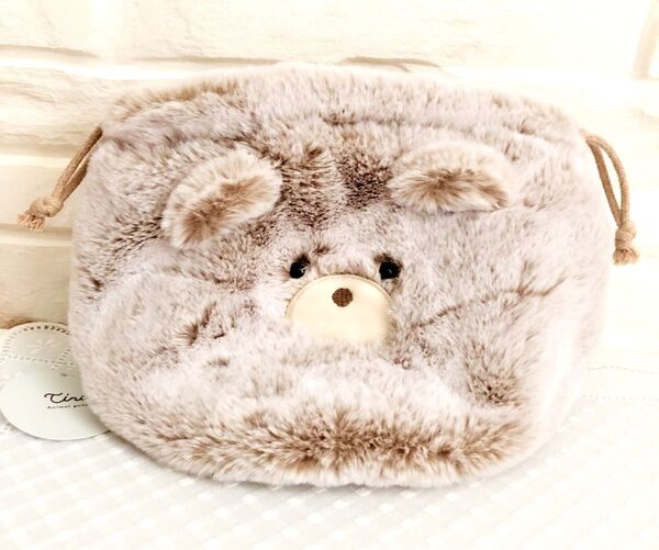 ふわふわ アニマル 巾着ポーチ ★新品★
