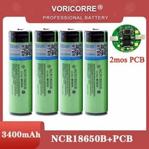 18650　リチウムイオン電池　日本製　PCB保護回路付　NCR18650B　3.7V　3400mAh　長さ69.5mmタイプ　容量保証　4本　 即納_画像1