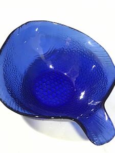 アルコロック　魚　ガラス　深皿　ディープブルー　小　②