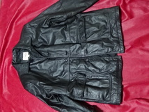 ☆ TOMY 牛革　リアルレザーコート　ジャケット　黒　4B　Lサイズ　MENS　BLACK　Leather　COAT　ノーベンツ レトロビンテージ_画像5