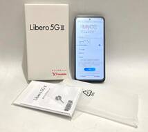 BtB-522 ★１円～中古現状品/通電確認済/初期化【ワイモバイル Libero 5G Ⅲ A202ZT ブラック 標準セット スマートフォン】ケース付き _画像1