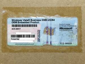 A12343)OEM Embedded Product Windows Vista Business EMB x32/64 正規プロダクトキーシール 1枚