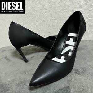 新品 未使用 人気 ★定価33,000円 DIESEL ディーゼル レディース 24.5cm パンプス ヒール ポインテッドトゥ ブラック 26