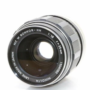 現状品 MINOLTA MC W.ROKKOR-HH 35mm f1.8 前期 広角 単焦点 プライム マニュアル オールドレンズ