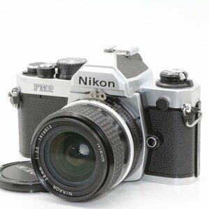 良品 Nikon New FM2 シルバー 一眼レフフィルムカメラ Ai Nikkor 28mm f3.5 広角 単焦点 マニュアル オールドレンズ