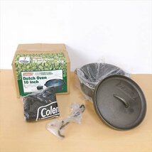 463*Coleman ダッチオーブン(10インチ)&クッキングスタンドセット DUTCH OVEN 170-9236 未使用に近い_画像2