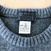 865*GIANNI VERSACE ヴェルサーチ ヴェルサーチェ ニットベスト ウール100% グレー サイズ52 XL相当_画像6