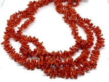 【即決】 枝珊瑚 3連ネックレス サンゴ コーラル 赤 レッド ネックレス セミロングネックレス 3.5×4.5~3.5×13㎜ 60㎝ _画像5