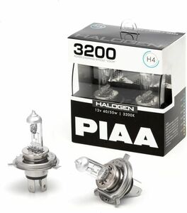 PIAA ヘッドライト・フォグランプ用 ハロゲン H4 3200K 車検対応 2個入 12V 60/55W HS604