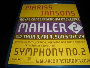 ブルーレイ ヤンソンス マーラー 交響曲 2 復活 フィンク コンセルトヘボウ アムステルダム ライヴ 美 Mahler Symphony Jansons blu-ray BD