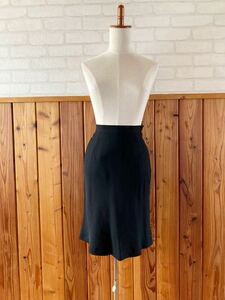 CA AUJARD lady's flair skirt S size waist 58cm black black on goods formal business knees height tight skirt skirt D