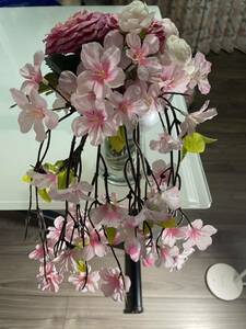 桜のガラスアレンジメントアーティフィシャルフラワー